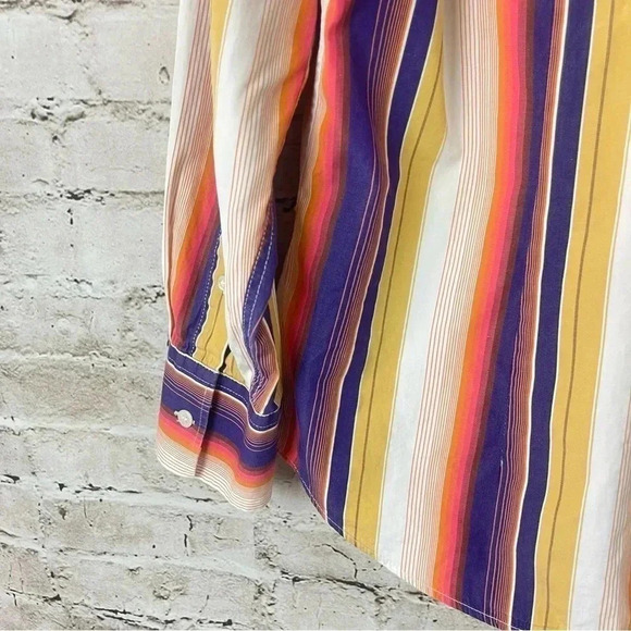 Ted Baker London Men's Size 3 M Striped Long Sleeve Button Down Shirt Multicolor - Picture 4 of 7